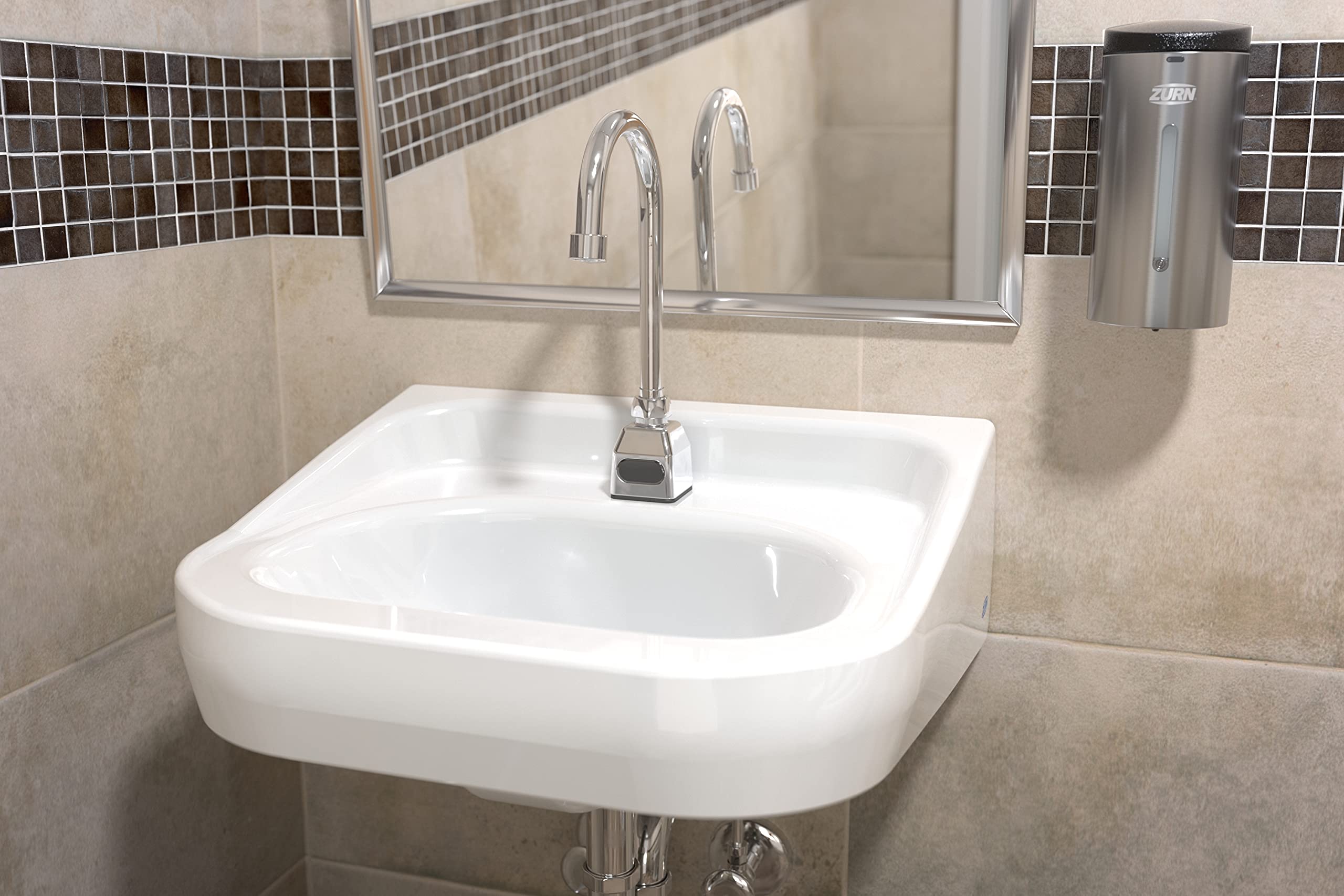 Zurn Z6920-XL-MV AquaSense Gooseneck Sensor Faucet with 0.5 GPM Aerator and Mixing Valve in Chrome - Image 8