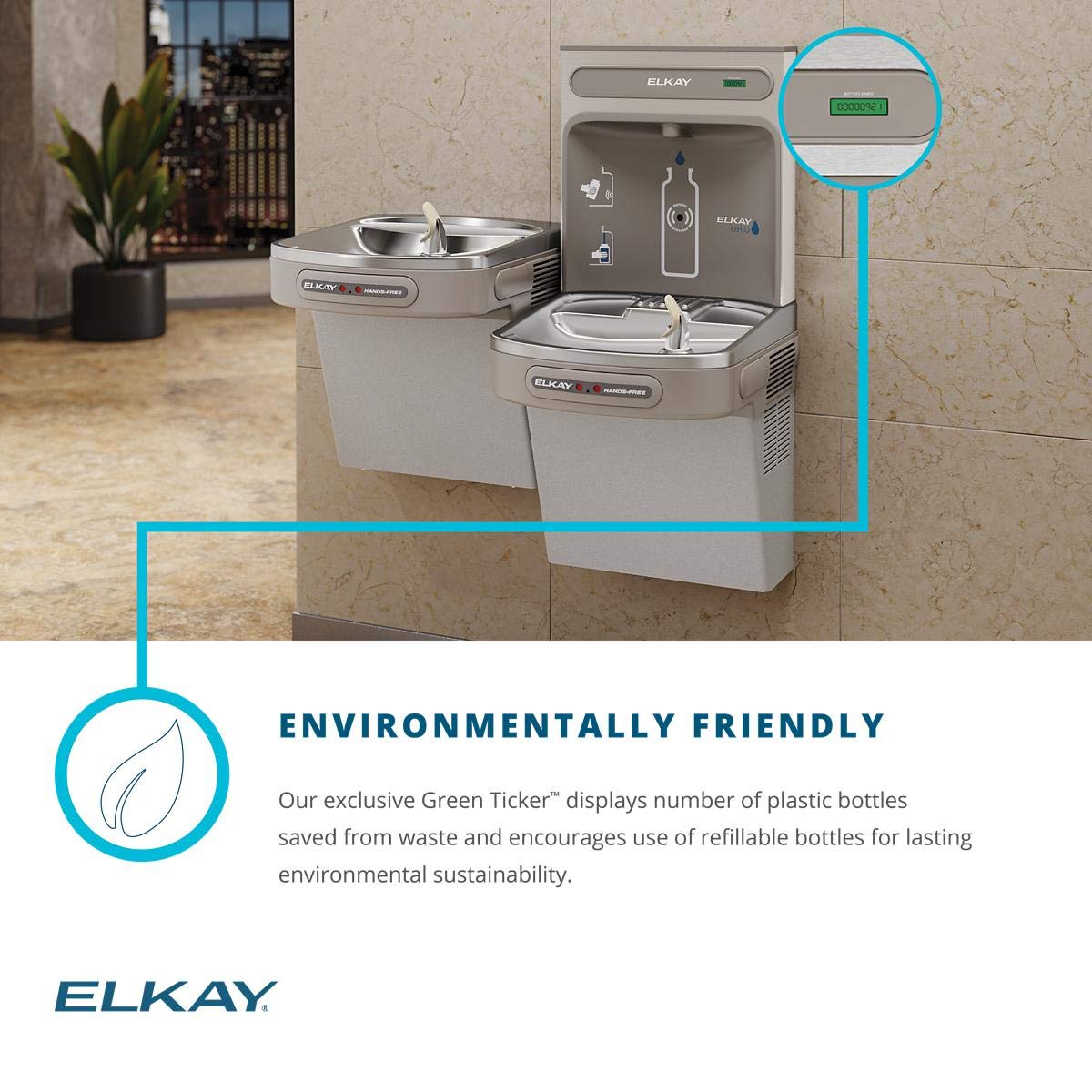 Elkay EZH2O Bottle Filling Station with Bi-Level ADA Cooler Dual Hands Free Activation Refrigerated Stainless - Image 6