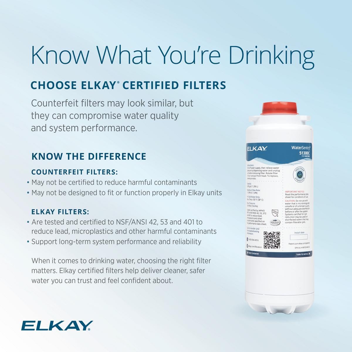 Elkay Genuine WaterSentry 51300C Lead + Microplastics NSF/ANSI Certified Filter (Single)(Bottle Fillers) - Image 5