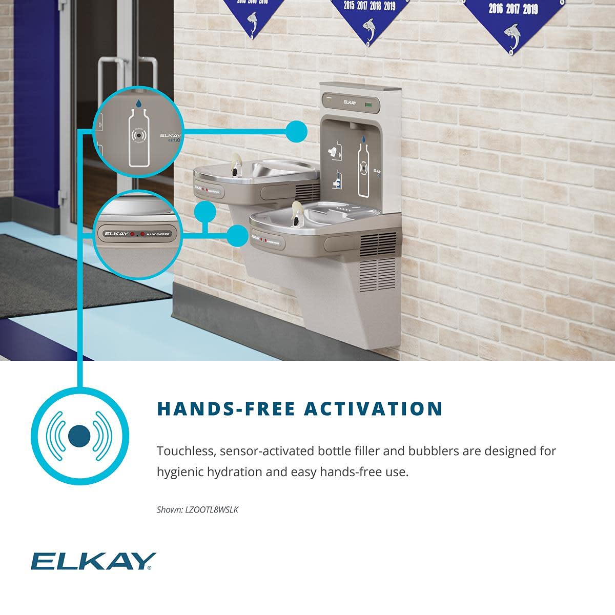Elkay EZH2O Bottle Filling Station with Bi-Level ADA Cooler Hands Free Activation Refrigerated Stainless - Image 8
