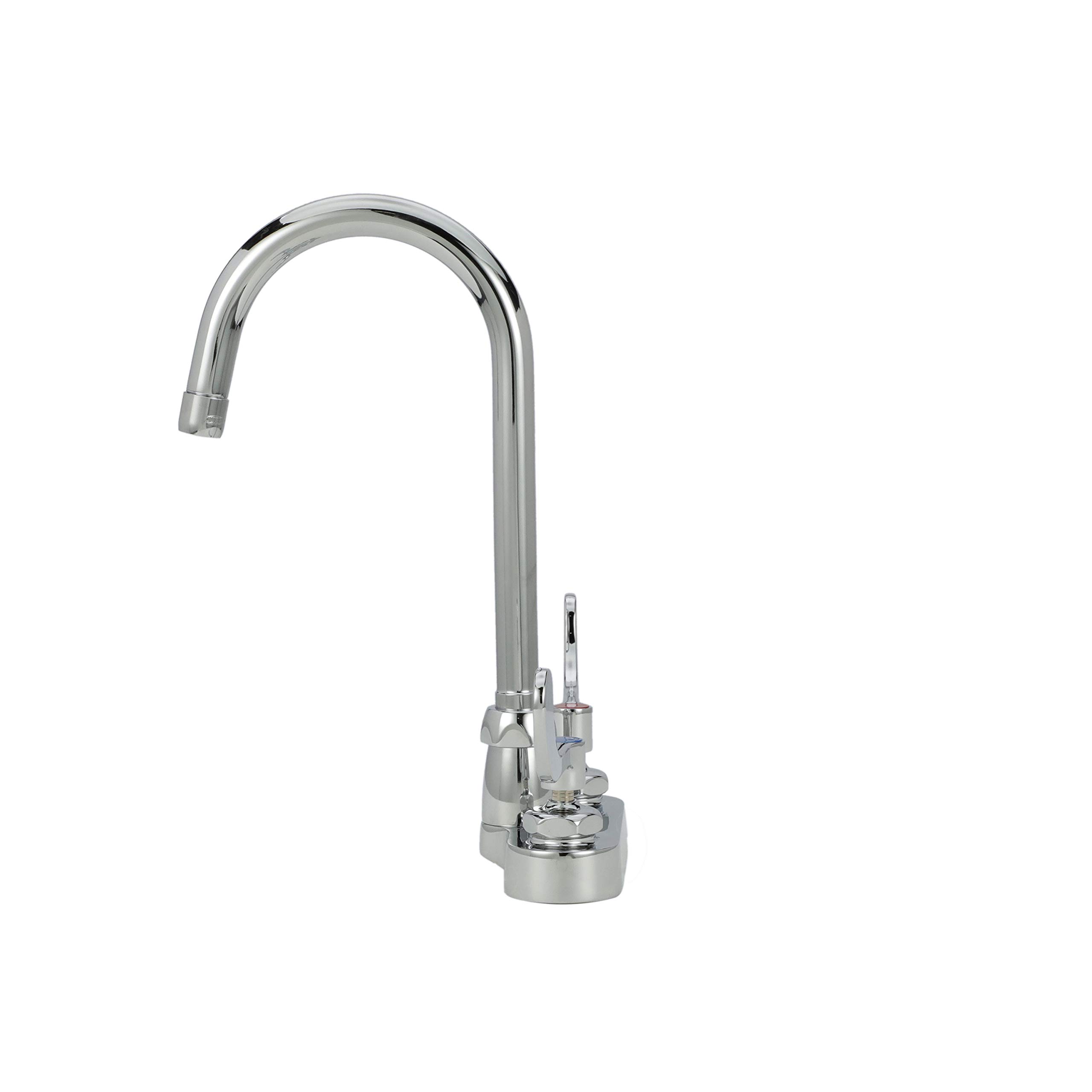 Zurn Z812B4-XL AquaSpec Gooseneck Faucet, 4" Centerset, 5 3/8" Spout, 2.2 GPM Pressure-Compensating Aerator, 4" Wrist Blade Handles, Chrome - Image 7
